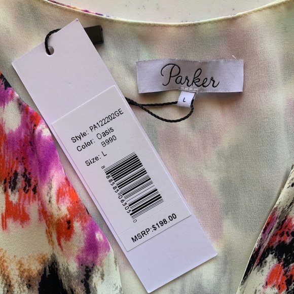 Parker Sleeveless Watercolor Print Silk Blouse - Picture 7 of 7